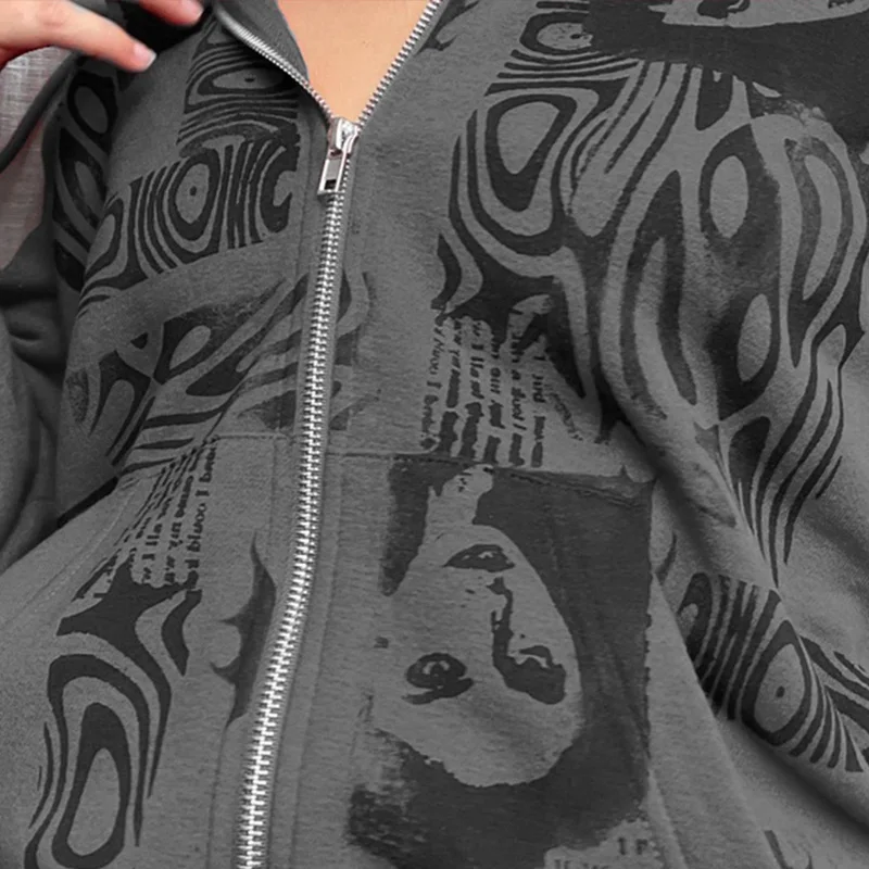 Женская флисовая толстовка с длинным рукавом в готическом стиле |