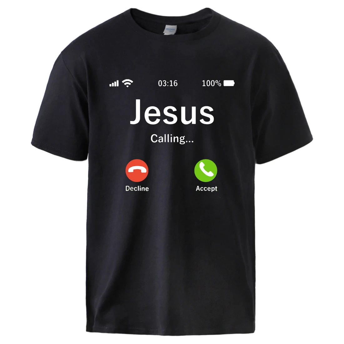 

Jesus Calling Accept Or Decline Top Man Summer Cotton Tshirts Casual Loose Fit Top 2021 Funky Man Vintage Tops Tees T shirts