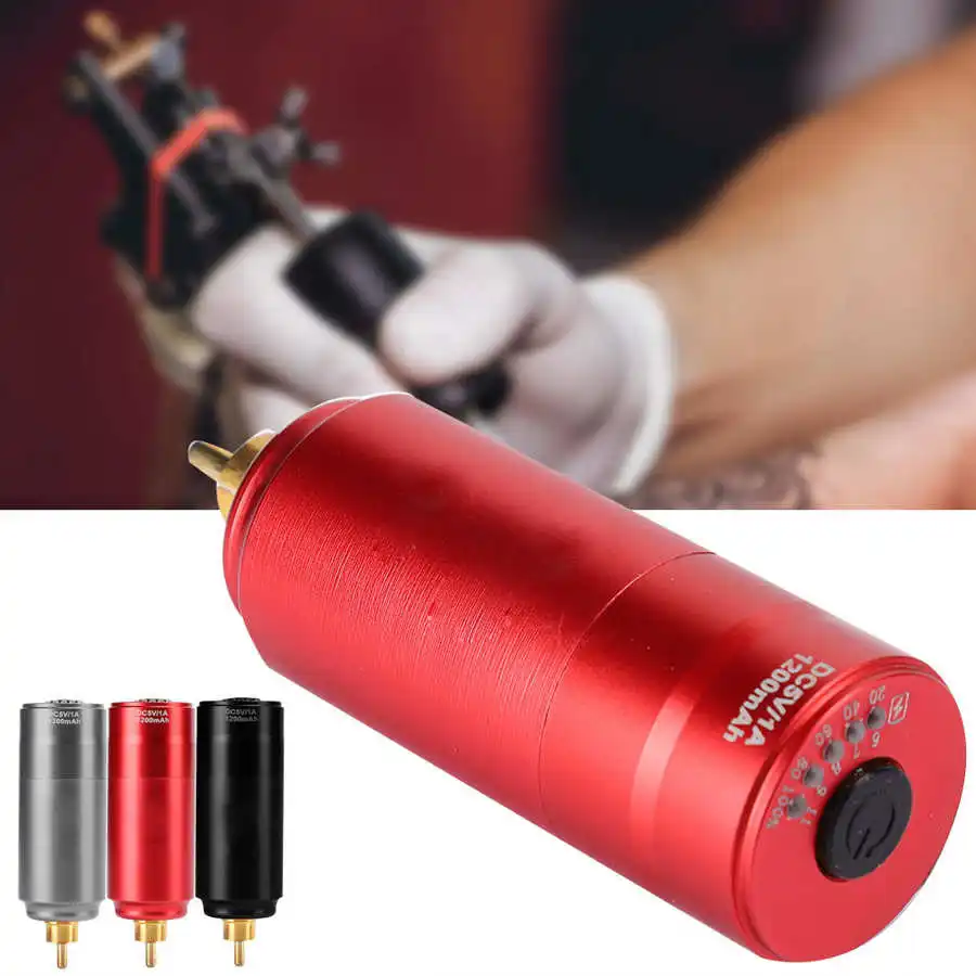 Wirelss тату машина источник питания мотор ручка RCA Вилка 1200 мАч портативная большая