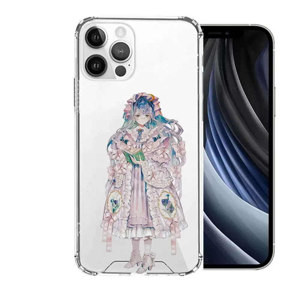 

Lolita cartoon transparent Anime Style Phone Case cover For iphone 11 pro max Cases 12 8 7 6 s XR PLUS X XS SE 2020 mini Trans