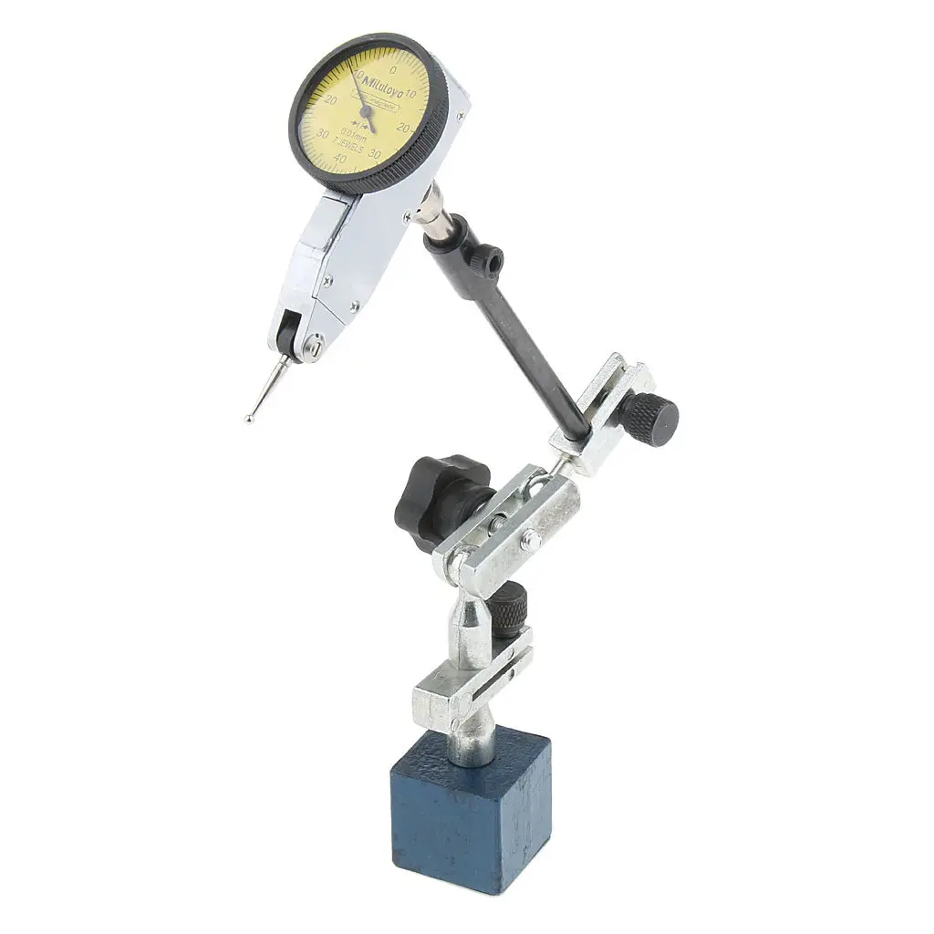 

Precision 0.01mm Dial Test Indicator Gauge & Flexible Magnetic Base Stand Holder Range 0-0.8mm