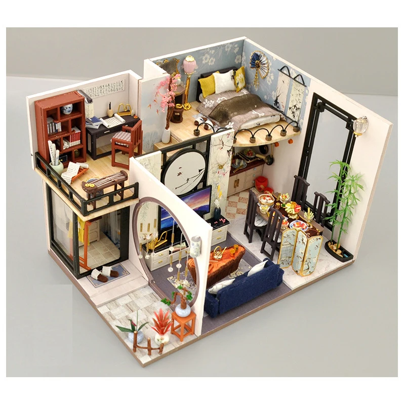 

Miniature Model DIY Doll Puppet House Vintage Architecture Wooden Furniture CASA Presents Birthday Toys For Adults And Children