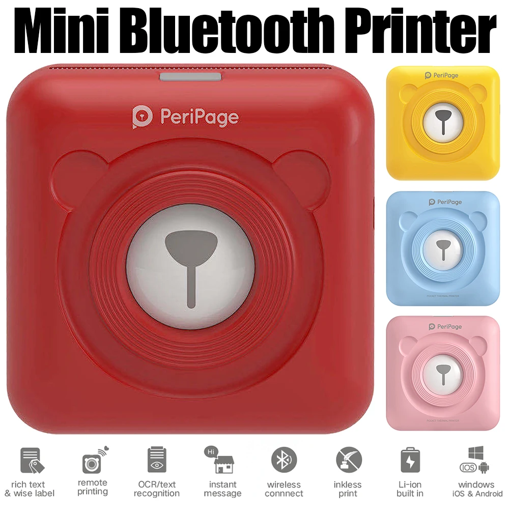 

Портативный Smart Photo принтер мини Bluetooth Термальность принтер с Термальность бумага в рулонах мгновенная наклейка принтер