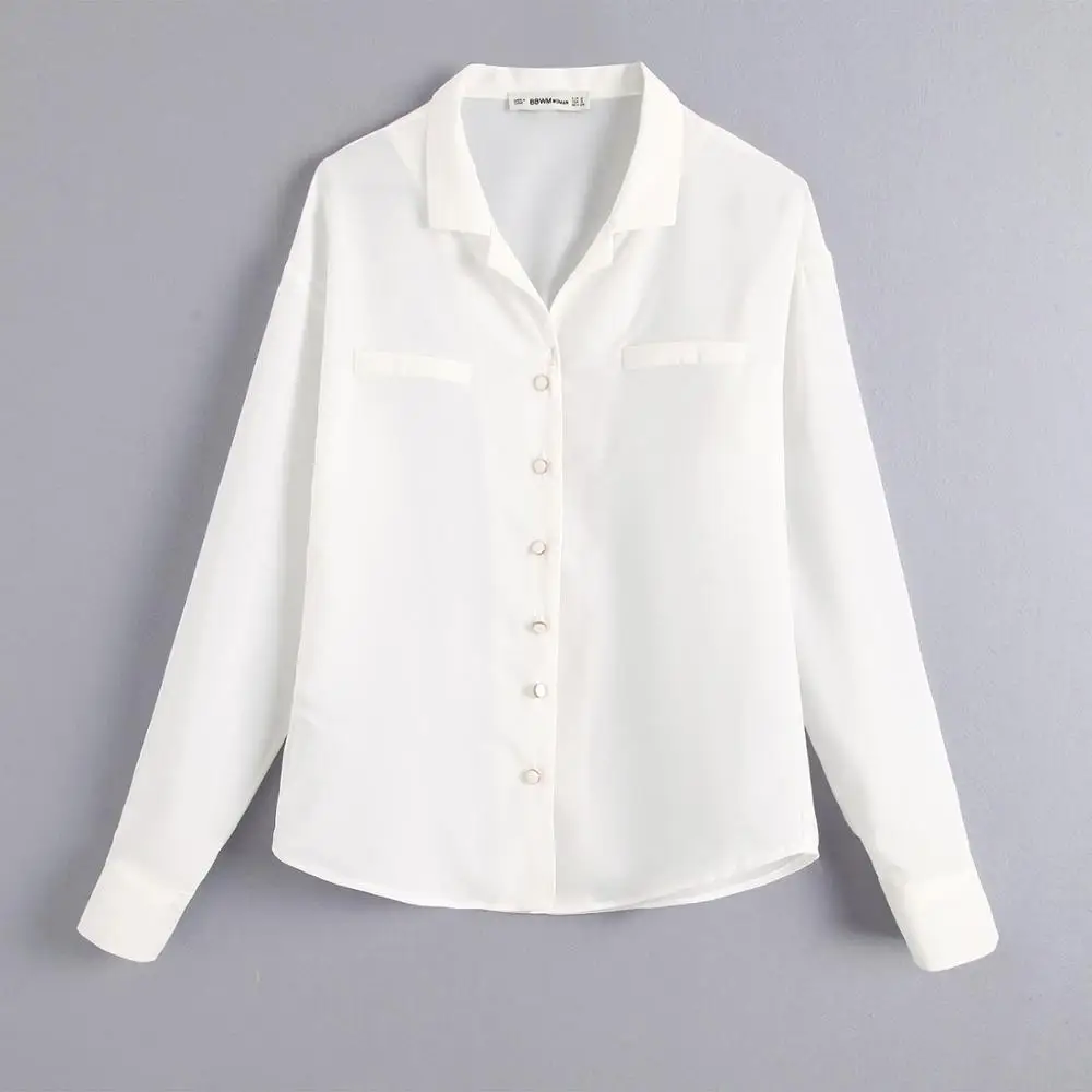 2019 za новые модные офисные женские шифоновые блузки белая Повседневная рубашка