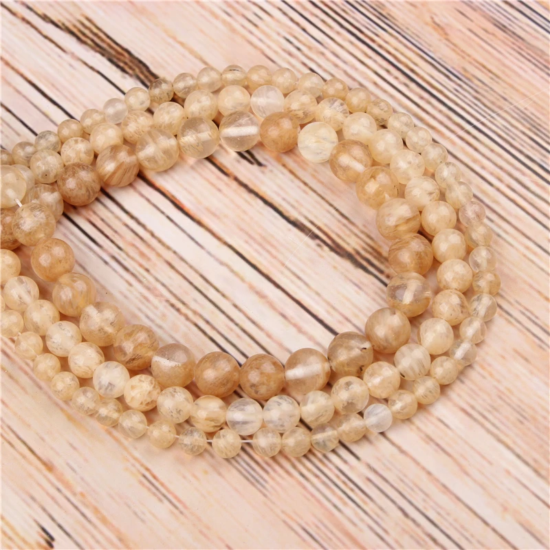 

Wholesale Golden Watermelon 4/6/8/10/12mm Natural Loose Beads Round Jewelry Bracelet Necklace DIY Production