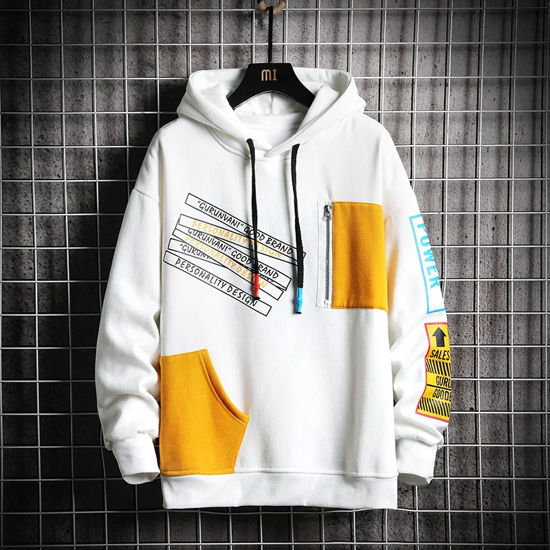 

Men 's Hoodies 2021 Spring Male Sweatshirt Japanese With Print Oversized Yellow Anime Hoodie Couple Clothing Sweatshirts