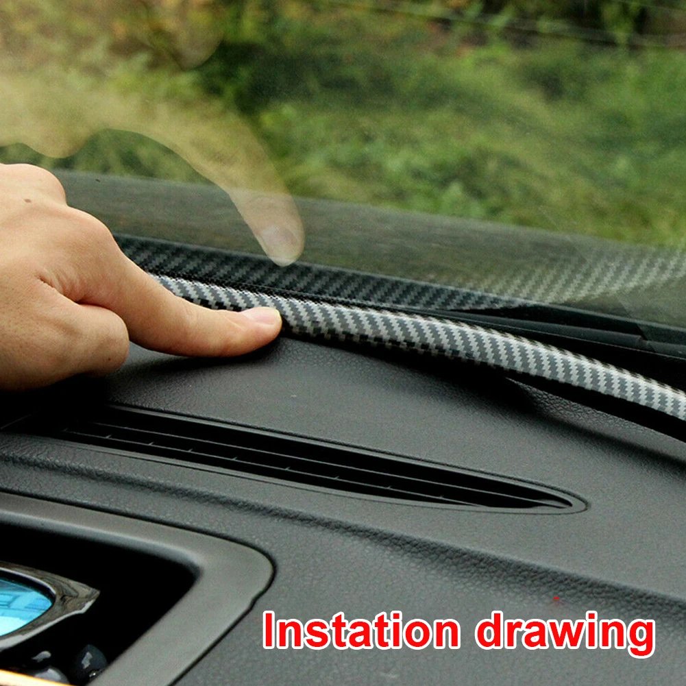 

1pc Universal Rubber Auto Dashboard Dust Proof Seal Sealing Strip Stickers 1.6M Carbon Fiber Filling Sealing Strip Car Dashboa