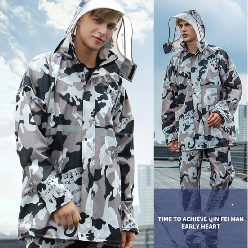 Горячие мужчины женщины на открытом воздухе кемпинга Рыбная ловля плащ-костюм