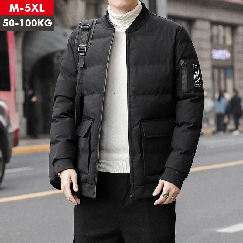 Для мужчин с Бейсбольным воротником Теплая стеганая хлопковая куртка со стоячим
