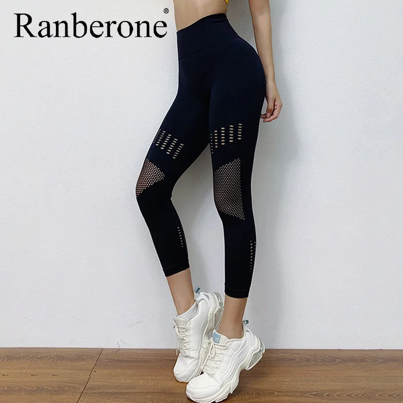 High Waist Seamless Yoga Leggings Women Hollow Out Gym Legging Super Stretchy Yoga Pants Fitness Sport Tights Jogging Trousers