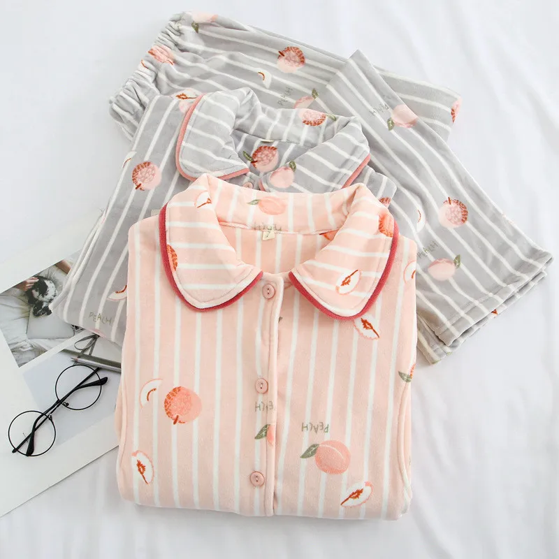 Фланелевая пижама Fdfklak для беременных костюм одежда дома осенне зимняя сна с