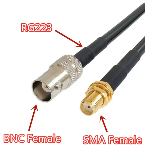 

Новый кабель RG223 с двойной защитой от низких потерь, разъем BNC-гнездо SMA, RF коаксиальный 50-3, перемычка для кабеля