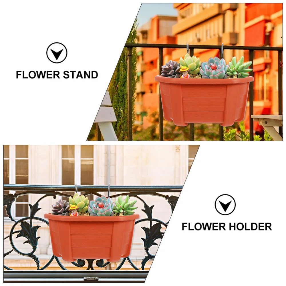 

2 Sets Hanging Flower Pot Wall Hanging Flower Bucket Flowerpot with Hooks