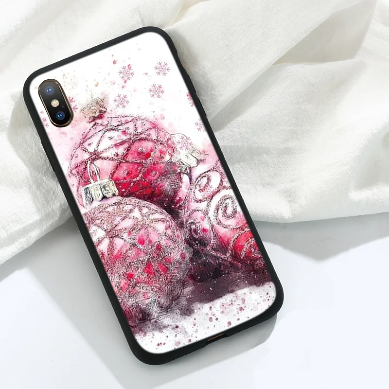 Khe-sd3fenq Роскошный силиконовый чехол для iPhone 11 Pro XS Max X XR из ТПУ с изображением рождественской елки чехол для iPhone 7 8 6 6S Plus 5 5S SE - Цвет: Khe-sd3fenq