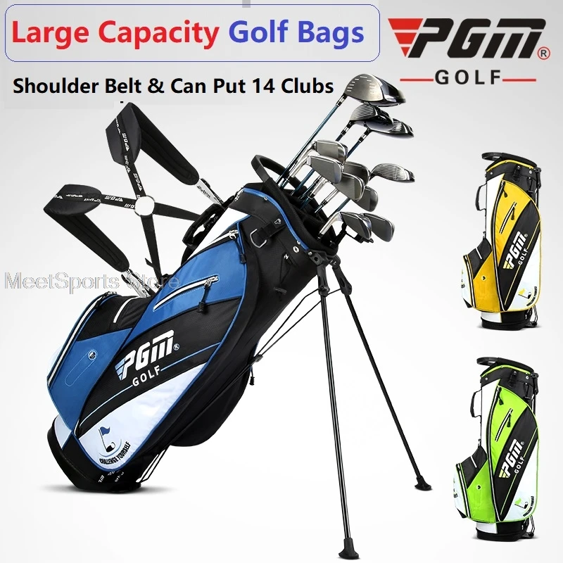 Pgm-Bolsa de soporte de Golf ultraligera, bolsa de soporte estándar, paquete de pistola con correa para el hombro, 14 bolsillos