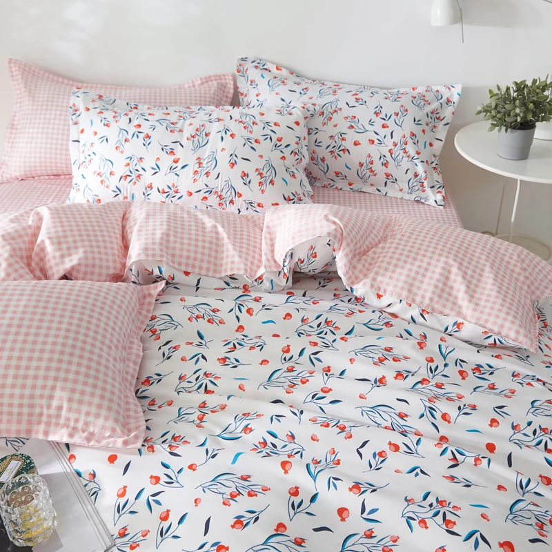 

Korea Floral print bedding set duvet cover sheet pillowcase Bed linen queen twin king size bedspreads for beds