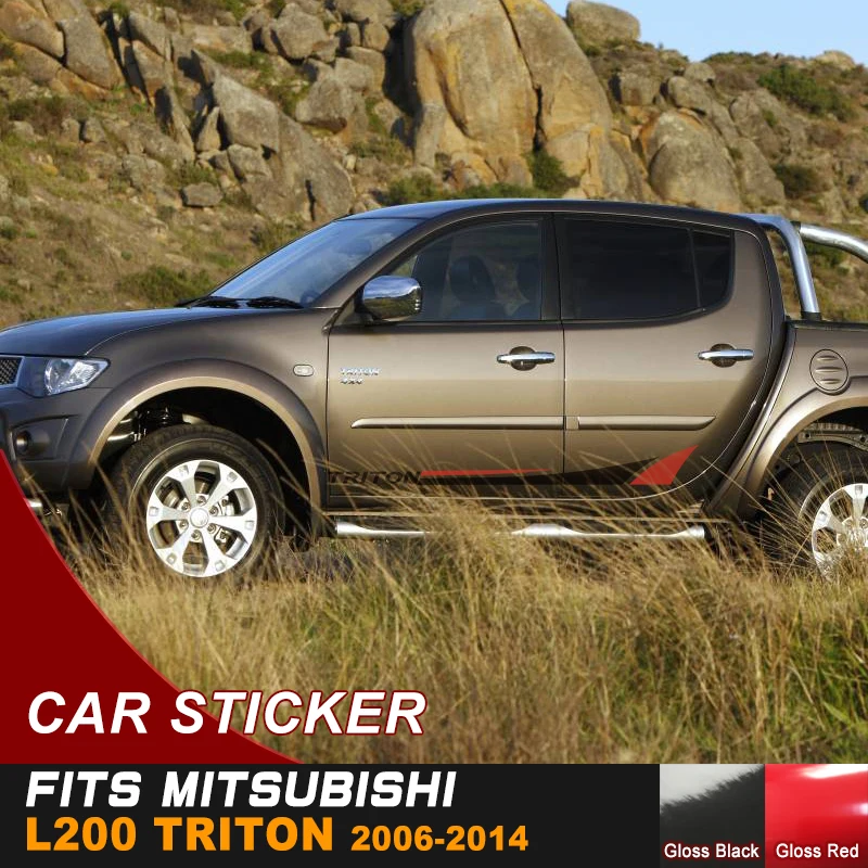 Подходит для mitsubishi l200 triton 2015 2016 2017 2018 автомобильные наклейки акула Боковая дверь