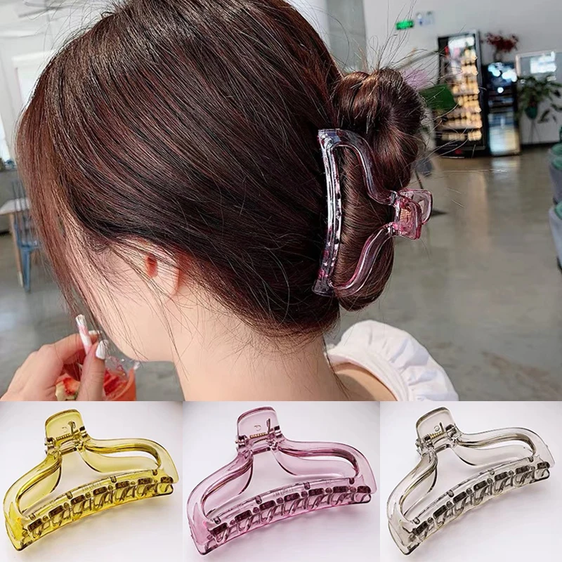 

Transparent Candy Plastic Claws Bath Clip Hair Claws Clip Styling Hair Clips Girls