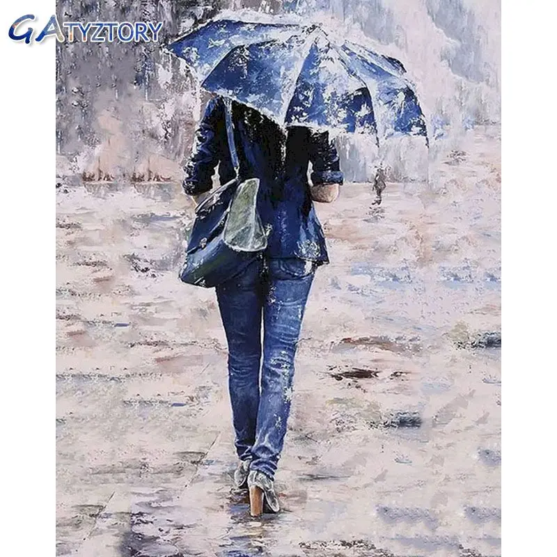 

GATYZTORY DIY Painting by numbers Umbrella covering paint by numbers for adults photo frames for picture wall art canvas 40x50cm