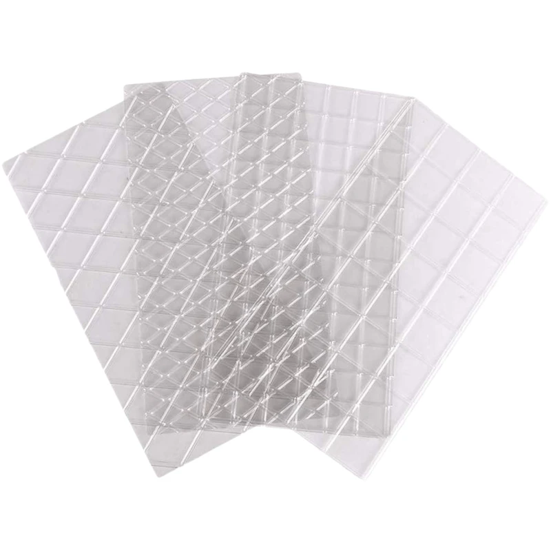 

4 Pcs Cake Fondant Printing Mat Mold Grid Texture Embossed Lace Embossing Mat Cake Decorating Supplies for Cupcake Wedding Cake