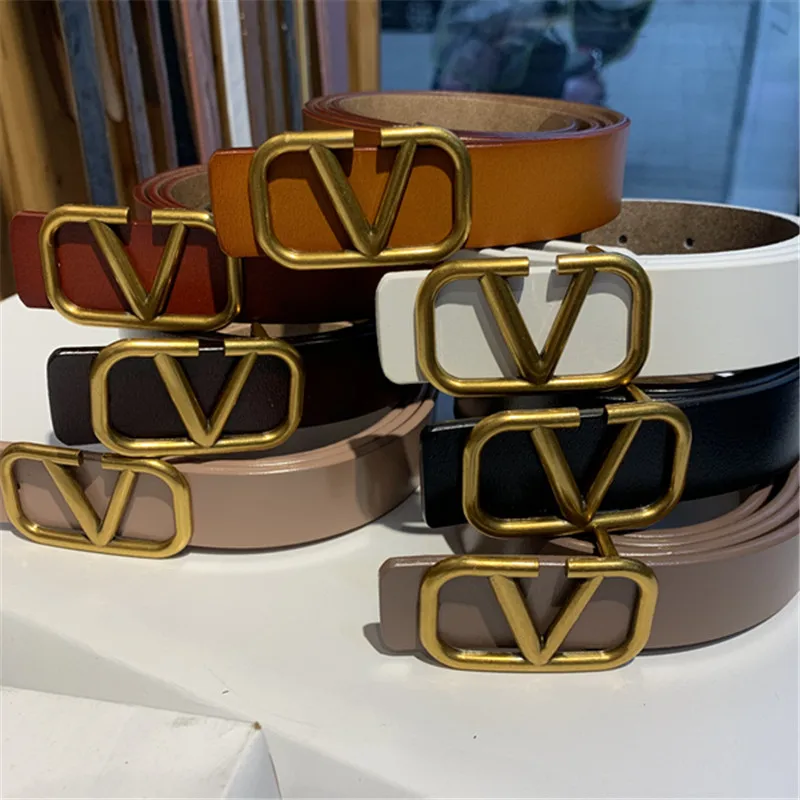 

High Quality 2021 New Luxury Vintage Designer Belt V-buckle Male High Quality Women Genuine Leather Dress Belt Jeans Belt Gg Cc
