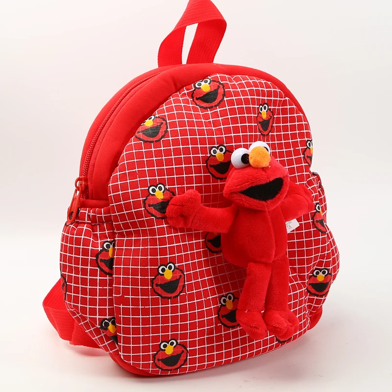 

LISM Sesame street Elmo Plush Backpack Plush Bags Cartoon Stuffed Fluffy School Backpacks Unisex New