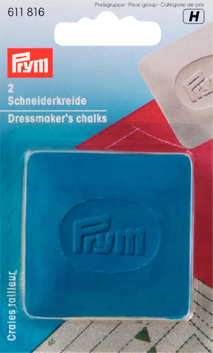 

611816 Germany PRYM Tailor's chalk slabs, yellow/blue