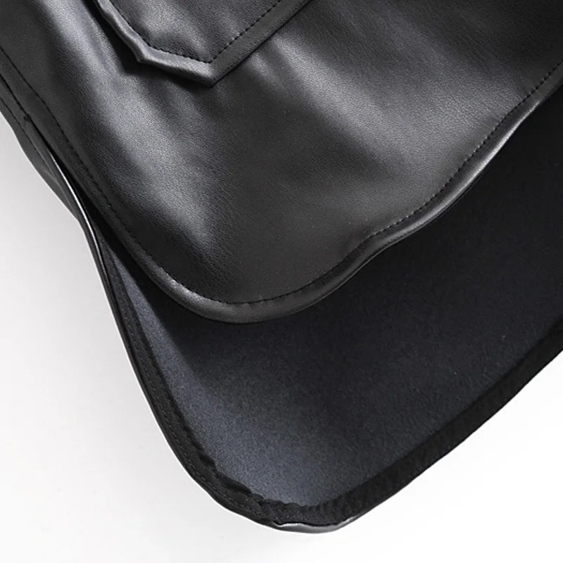 

ZA High Quality Autumn Winter Women Faux Leather Jackets Solid Lady Loose Office Coat Motorcycle Girl Oversize Casual Outwear