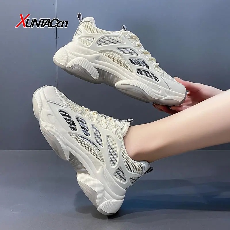 

Fashion Women Sneakers 2021 Spring Platform Mesh Casual Sport Shoes Women Mixed Color Breathable Women's Shoes