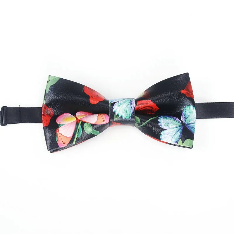 Модный Мужской винтажный галстук-бабочка из искусственной кожи Женский Галстук