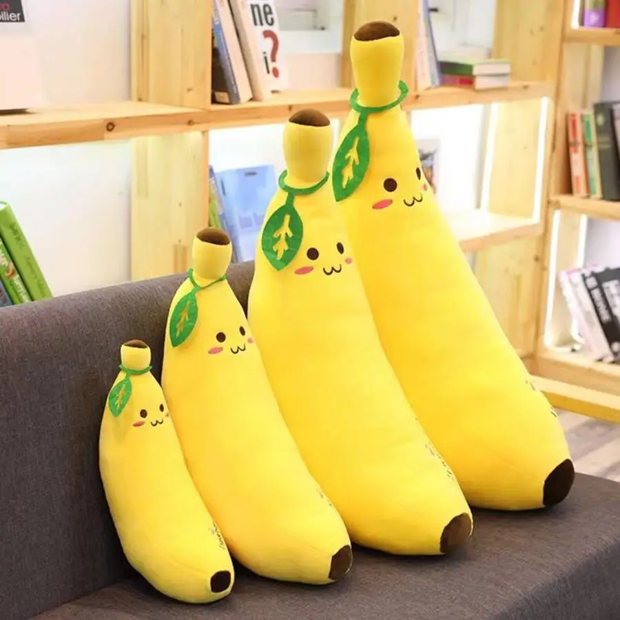 

35-80cm fun creative cartoon banana plush soft pillow sofa cushion baby cute plush doll children fruit toys children gift WJ110