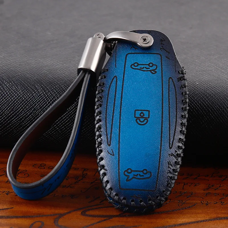 

Genuine Leather Car Styling Key Case Cover for Tesla Model X Model S 60d 90d 75d 100d Model 3 2016 2017 2018 2019 2020