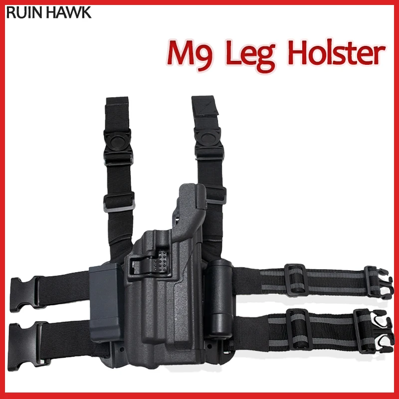 

Bearing Flashlight Hunting Airsoft Tactical Gun Carry Holster Right Hand Holster Military Beretta M9 92 96 Pistol Leg Holster