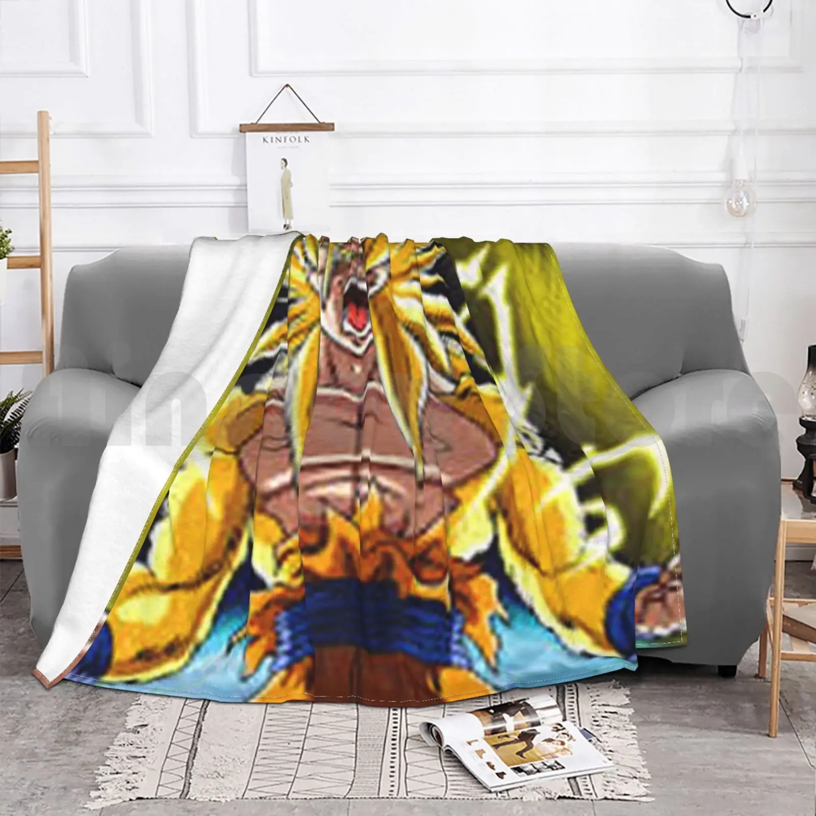 Супер одеяло Dbz для дивана кровати путешествий аниме супер сиян