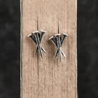 womens earring punk nail design silver stud earrings for women girls trendy jewelry party earring gifts for women wholesale