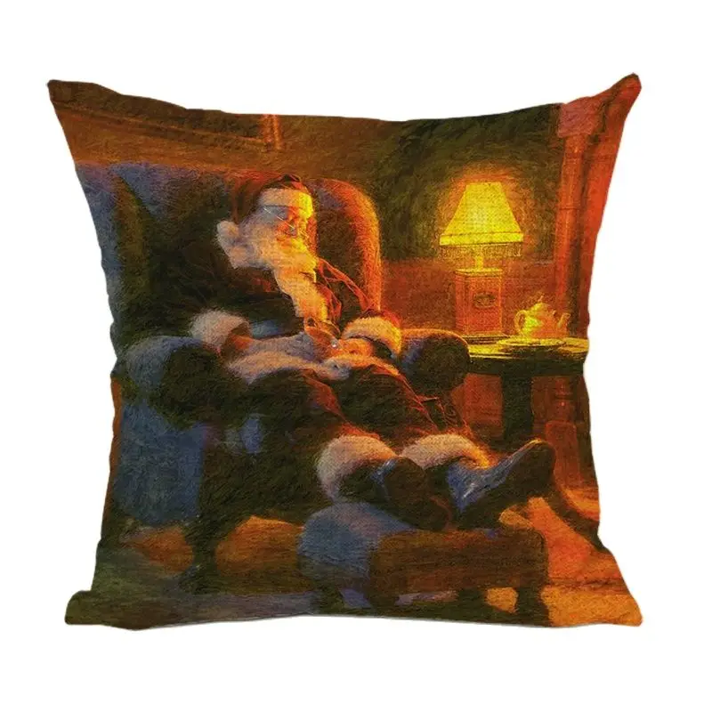 Горячая Распродажа Рождественская наволочка с рисунком Санта Клауса собаки