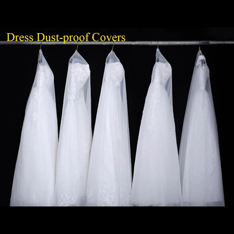 

Long 160/180/200cm Transparent Soft Tulle Dust Cover for Home Clothes Wedding Dress Garment Bridal Gown Protector Mesh Yarn