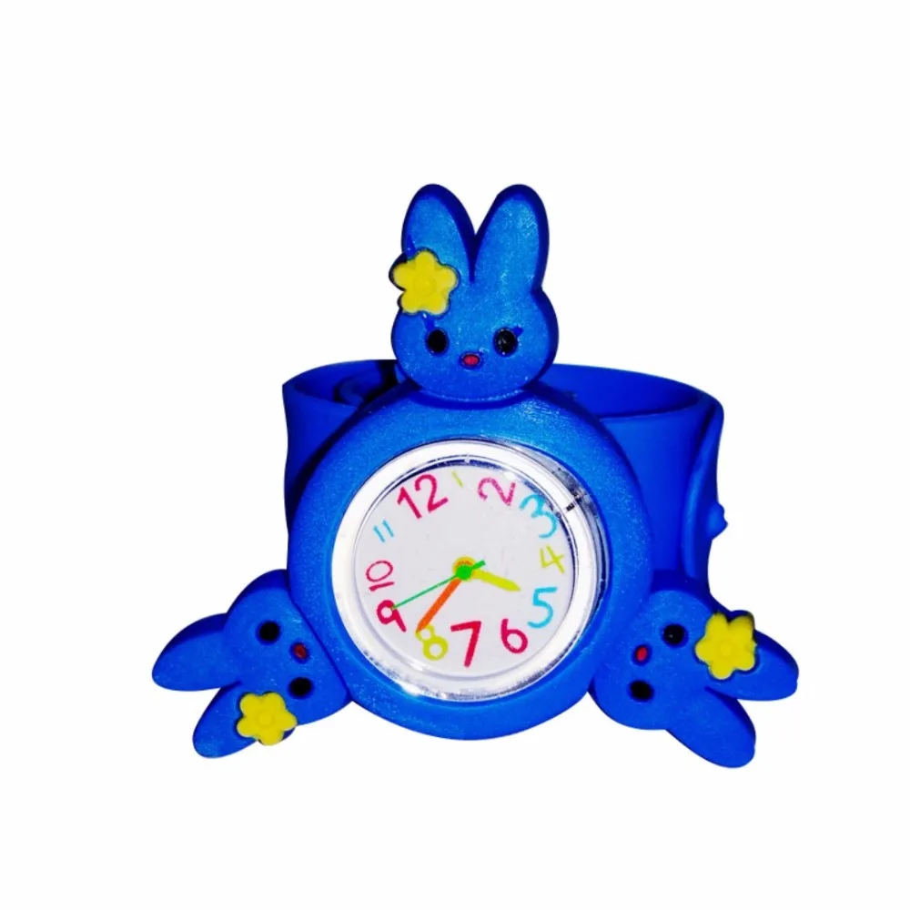 Rabbit children top watch cute animal printed ribbon rotating pat table snap ring | Наручные часы