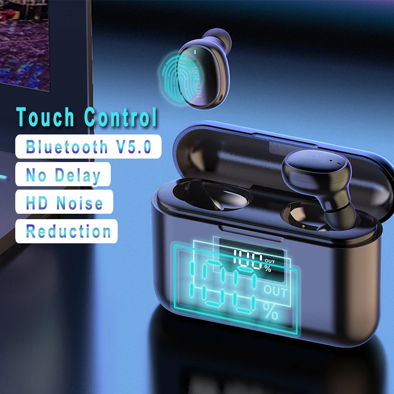 TWS стереонаушники Gorsun V8s с поддержкой Bluetooth 5 0 и зарядным футляром на 1800 мА ·