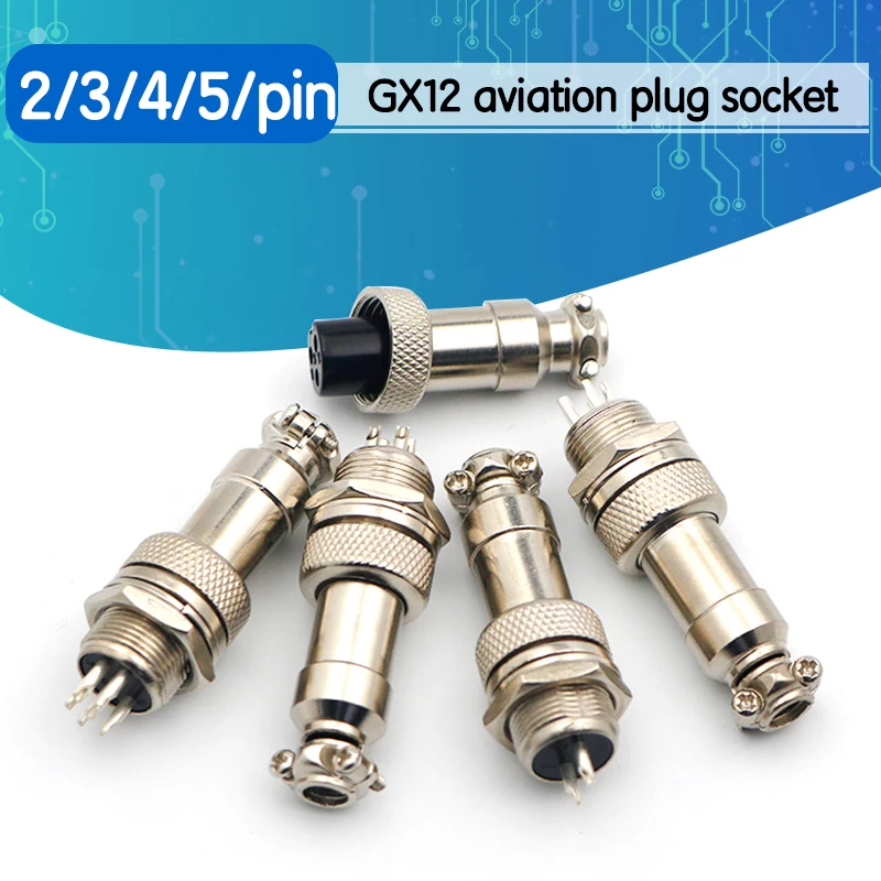 GX12-2/3/4/5/6/7/8 Aviation Plug Male And Female Pin Connector Circular Connectors Socket GX16 Diameter 12mm | Электроника