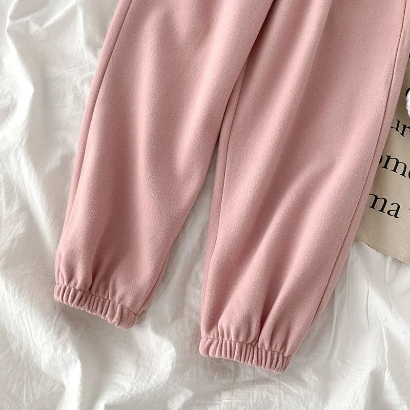 

Autumn 2020 Harlan Casual Pants Women's Winter New Korean Elastic High Waist Pure Color Woolen Pants Harem pants for women