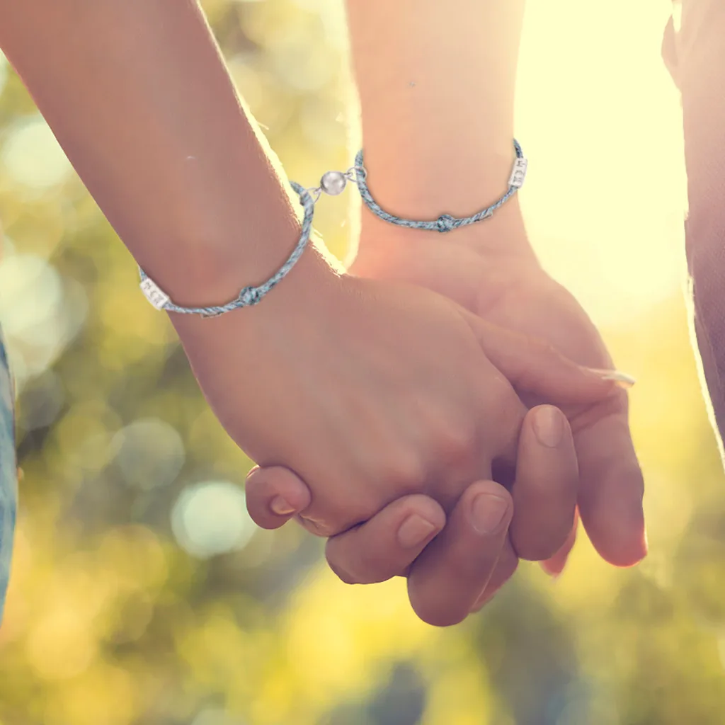 Магнитный удачи пара веревочный браслет торжественного любви сплава