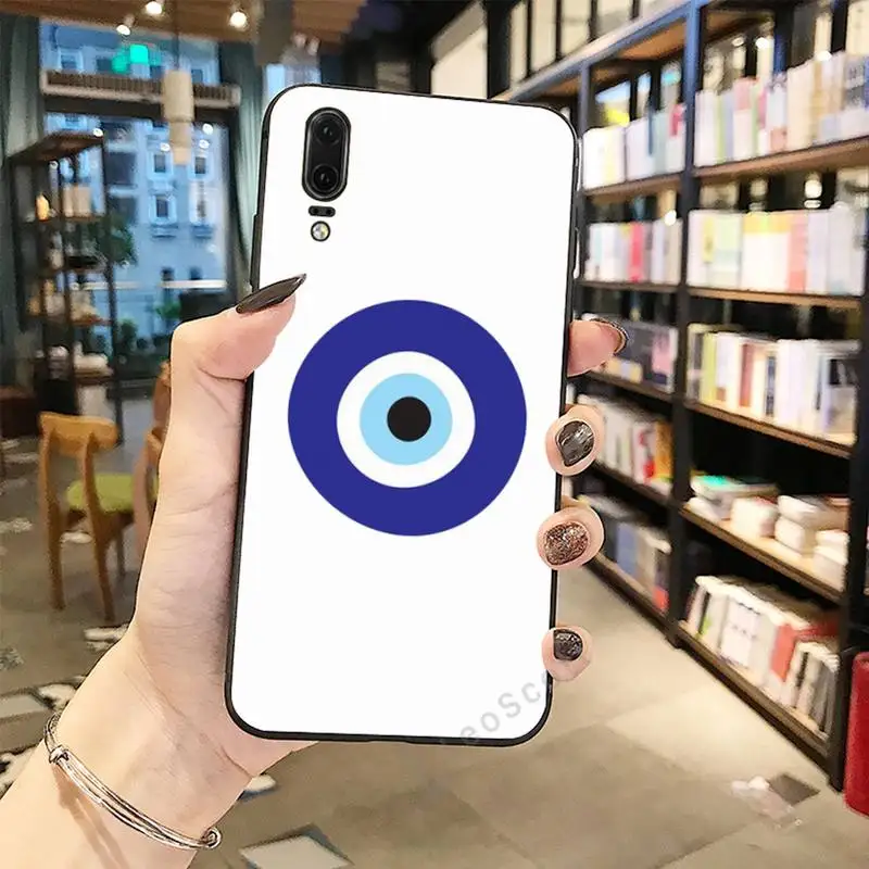 

Phone Case For Huawei honor Mate P 10 20 30 40 Pro 10i 9 10 20 8 x Lite 7A 7C evil eye pattern space astronaut Alien universe
