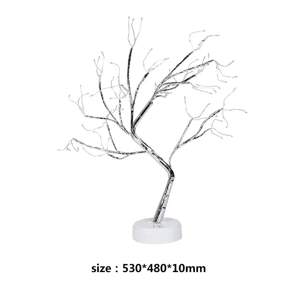

USB Charging Copper Lamp Tree Battery Operated Touch Switch Home Room Decoration Night Light Simulation Tree LED Lamps