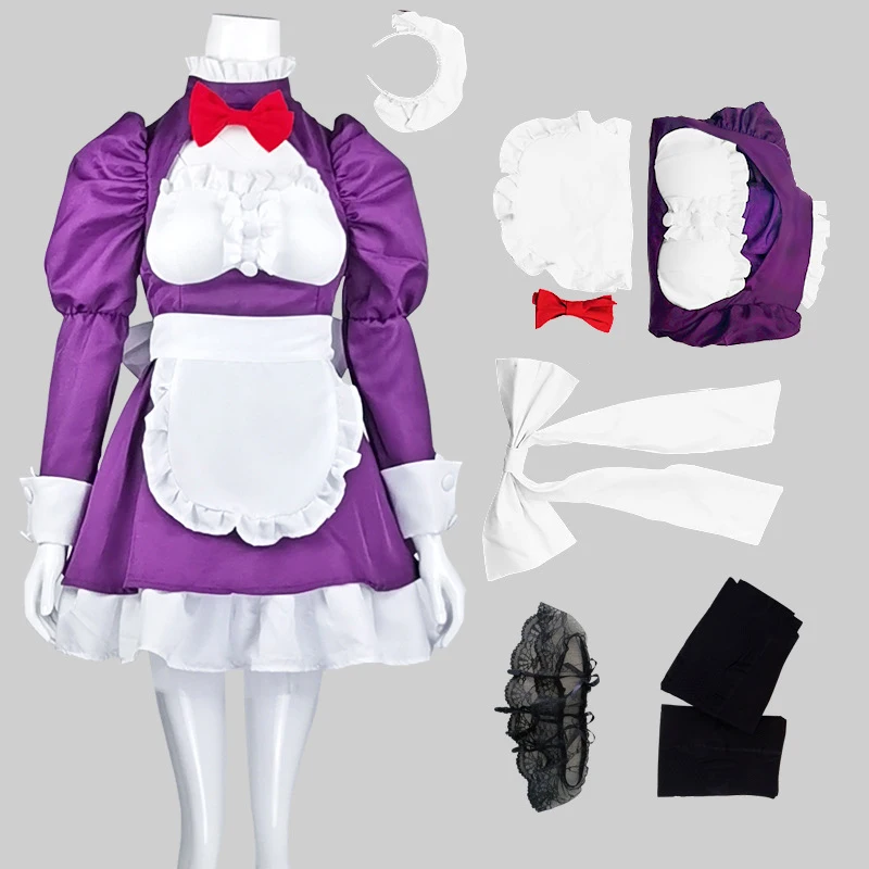 Мэйд-фуку Камэн Косплей Костюм Аниме Высокий Вторжение Мейд Одежда Коричневая Передняя Шаль Фиолетовый Костюм Хэллоуин Вечеринка Девушка Женщина.