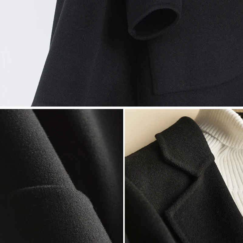 

Woolen Coat Women 2021 New Autumn Winter Double-Sided Cashmere Outwear Female Short Section Loose Warm Tops Manteau Femme Abrigo