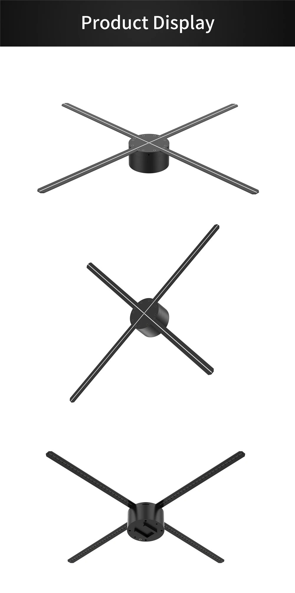 ZIoT HD Z3D60/70 60/68cm Wifi 3D Holographic Projector Hologram Player LED Display Fan Advertising Light