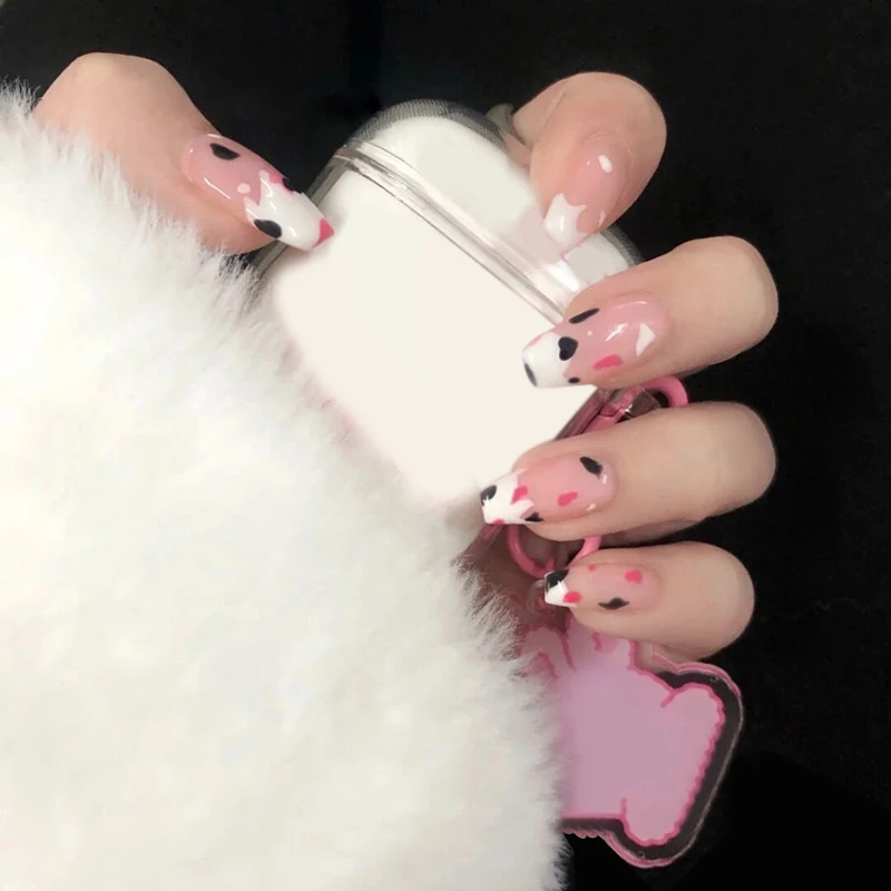 

24 шт. Поддельные Гвозди с резиновыми полосками продается дизайна популярные Тип одежда длинный абзац модного маникюра, маникюрный набор на...