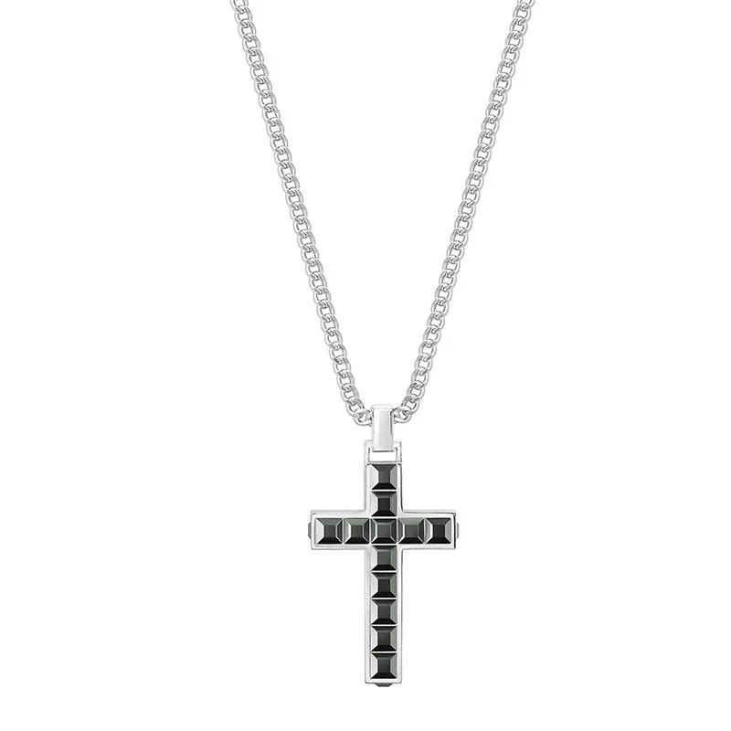 

SWA New Cross Necklace Shiny Cross black exquisite Crystal Handsome Men's Necklace Give Lovers the Best Romantic Delicate Gift