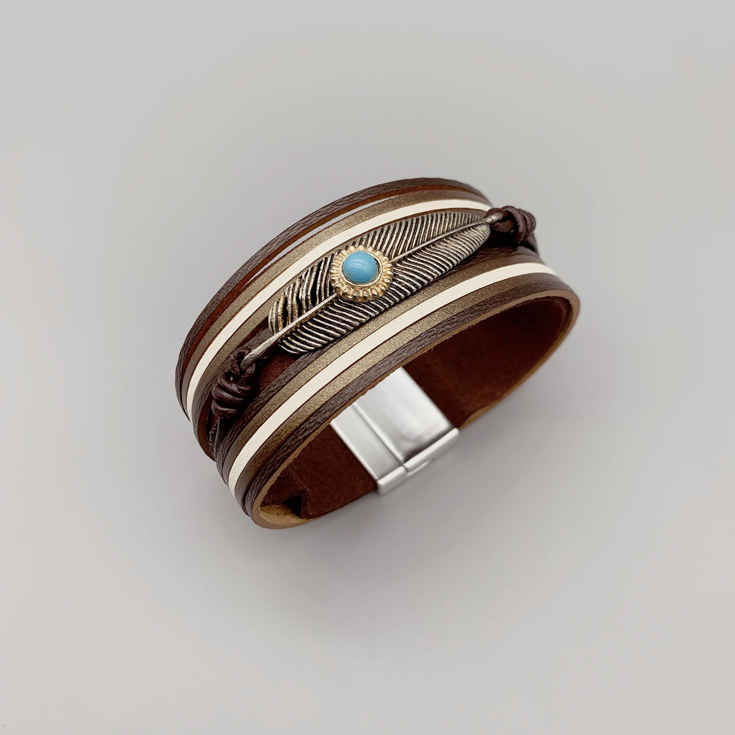 Браслет из натуральной кожи FoLisaUnique для женщин подарок девочек античное серебро